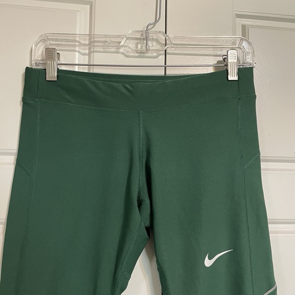 Nike Dri-FIT Running Crop Leggings Womens Green Athletic Activewear Womens Med - Picture 3 of 9
